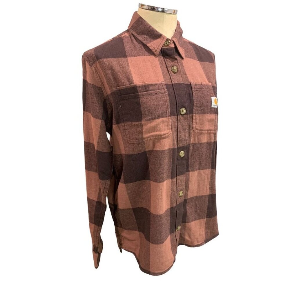 Small (4/6) Carhartt Womens Rugged Flex Flannel Button Up Work Shirt 902312
